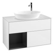Тумба под раковину Villeroy & Boch Finion 100х50,1 см с подсветкой МДФ глянцевый белый лак/стекло белое матовое G891PDGF