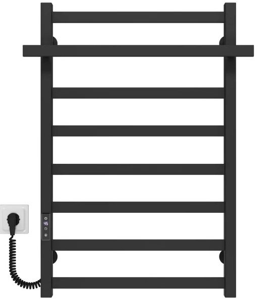 Електрична сушарка для рушників Deffi Nicole П8 500х800 ліве підключення JD04 чорний B.NI.80.50.8.E.B.L.2