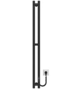 Електрична сушарка для рушників Deffi Maxi П3 70х1200 JD03 фарбована сталь чорний B.MX.120.7.3.E.B.U.1