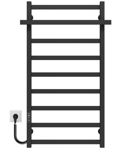 Електрична сушарка для рушників Deffi Nicole П9 500х1000 ліве підключення JD04 чорний B.NI.100.50.9.E.B.L.2