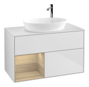 Тумба под раковину Villeroy & Boch Finion 100х50,1 см с подсветкой МДФ белый матовый лак/стекло белое матовое G891PCMT