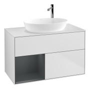 Тумба под раковину Villeroy & Boch Finion 100х50,1 см с подсветкой МДФ белый матовый лак/стекло белое матовое G891HGMT
