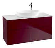 Тумба под раковину Villeroy & Boch Finion 120х50,1 см МДФ пион матовый лак/стекло белое матовое F91100HB