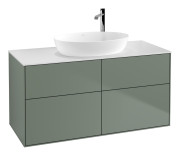 Тумба под раковину Villeroy & Boch Finion 120х50,1 см МДФ оливковый матовый лак/стекло белое матовое F91100GM