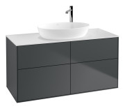 Тумба под раковину Villeroy & Boch Finion 120х50,1 см МДФ темно-синий матовый лак/стекло белое матовое F91100HG