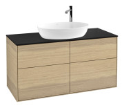 Тумба под раковину Villeroy & Boch Finion 120х50,1 см МДФ шпон дуба/стекло черное матовое F91200PC