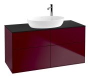 Тумба під раковину Villeroy & Boch Finion 120х50,1 см МДФ півонія матовий лак/скло чорне матове F91200HB