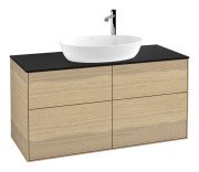 Тумба под раковину Villeroy & Boch Finion 120х50,1 см МДФ шпон дуба/стекло черное матовое F91200PC