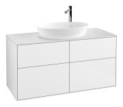 Тумба под раковину Villeroy & Boch Finion 120х50,1 см с подсветкой МДФ глянцевый белый лак/стекло белое матовое G91100GF