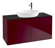 Тумба под раковину Villeroy & Boch Finion 120х50,1 см с подсветкой МДФ пион матовый лак/стекло черное матовое G91200HB