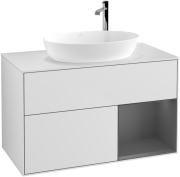 Тумба під раковину Villeroy & Boch Finion 100х50,1 см із підсвічуванням МДФ білий матовий лак/скло біле матове G901GKMT