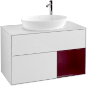 Тумба под раковину Villeroy & Boch Finion 100х50,1 см с подсветкой МДФ белый матовый лак/стекло белое матовое G901HBMT