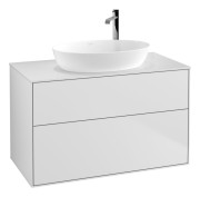 Тумба под раковину Villeroy & Boch Finion 100х50,1 см с подсветкой МДФ белый матовый лак/стекло белое матовое G88100MT