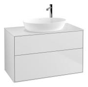 Тумба под раковину Villeroy & Boch Finion 100х50,1 см с подсветкой МДФ белый матовый лак/стекло белое матовое G88100MT