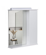 Зеркальный шкафчик Мойдодыр СТ-60 62х76 см с LED-подсветкой ДСП белый глянец 00-00004089