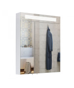 Дзеркальна шафка Мийдодир Лагуна ЗШ-60 62,5х82 см з LED-підсвічуванням ДСП білий глянець 00-00002879