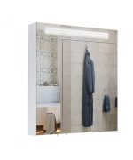 Дзеркальна шафка Мийдодир Лагуна ЗШ-80 75х82 см з LED-підсвічуванням ДСП білий глянець 00-00002880