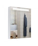 Зеркальный шкафчик Мойдодыр Лагуна ЗШ-60 62,5х82 см с LED-подсветкой ДСП белый глянец 00-00002879