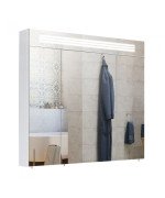 Зеркальный шкафчик Мойдодыр Лагуна ЗШ-100 97х82 см с LED-подсветкой ДСП белый глянец 00-00002882