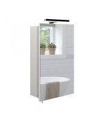 Зеркальный шкафчик Мойдодыр Руна 41х72 см с LED-светильником ДСП белый мат 00-0008227