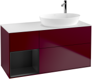 Тумба под раковину Villeroy & Boch Finion 120х50,1 см с подсветкой МДФ пион матовый лак/стекло белое матовое F921PDHB