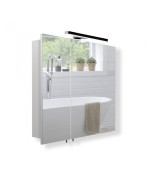 Дзеркальна шафка Мийдодир Руна 80х72 см з LED-світильником ДСП білий мат 00-0008229