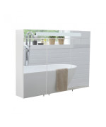 Зеркальный шкафчик Мойдодыр Oskar ЗШ-90 90х65 см с LED-подсветкой ДСП белый глянец 00-0008253