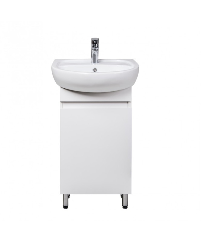 Тумба підлогова Мийдодир Фокус 50 см з раковиною Solo ДСП/МДФ білий глянець 00-00004131