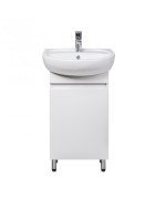 Тумба напольная Мойдодыр Фокус 50 см с раковиной Solo ДСП/МДФ белый глянец 00-00004131