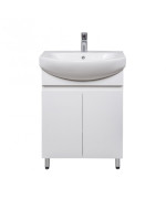 Тумба підлогова Мийдодир Фокус 60 см з раковиною Runa/Лотос ДСП/МДФ білий глянець 00-00004132