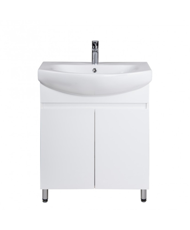 Тумба підлогова Мийдодір Фокус 70 см з раковиною Runa/Лотос ДСП/МДФ білий глянець 00-00001862