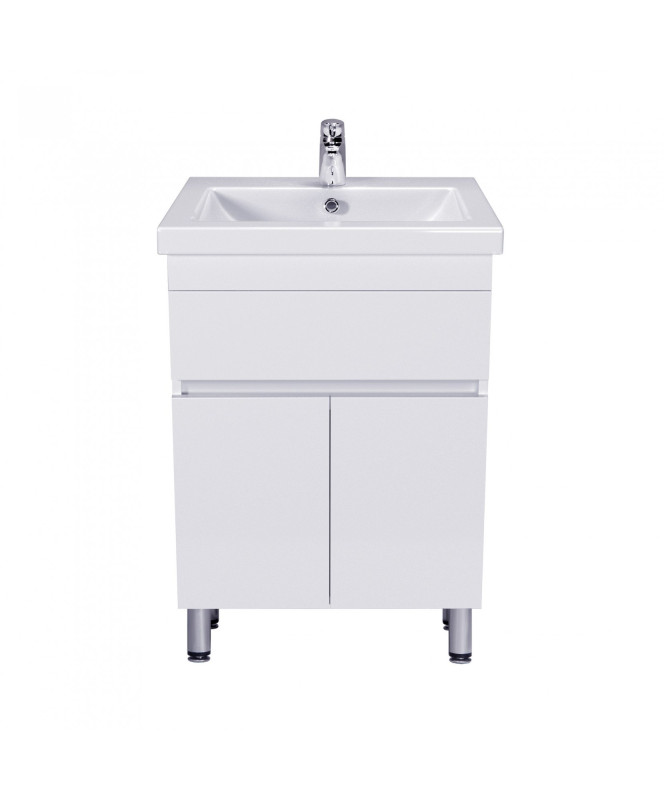 Тумба підлогова Мийдодір City White 60 з раковиною Como ДСП білий глянець 00-0008073