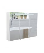 Зеркальный шкафчик Мойдодыр Oskar ЗШ-90 90х65 см с LED-подсветкой ДСП белый глянец 00-0008253