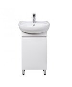 Тумба напольная Мойдодыр Фокус 50 см с раковиной Solo ДСП/МДФ белый глянец 00-00004131