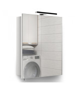 Зеркальный шкафчик Мойдодыр Руна 54х72 см с LED-светильником ДСП белый мат 00-0007701