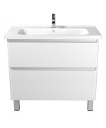 Тумба Мойдодыр Палермо 90-U с раковиной Creavit ID-90 ДСП/МДФ белый глянец 00-00004170