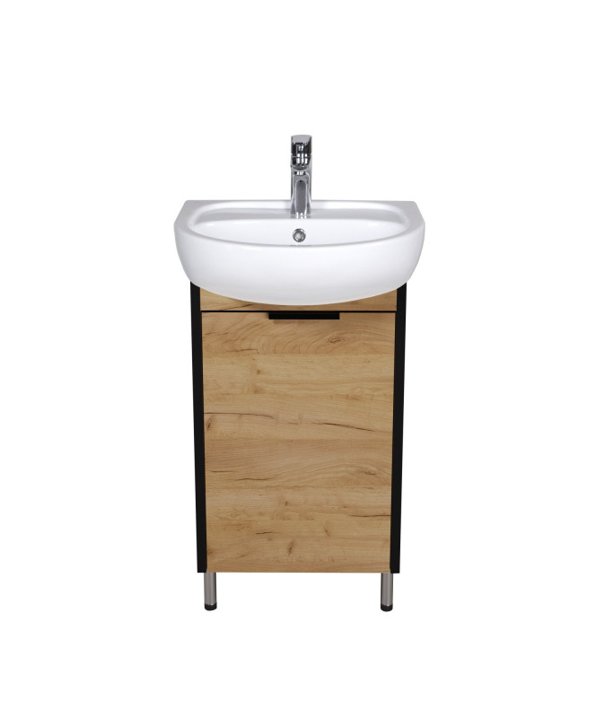 Тумба напольная Мойдодыр Dakota Craft 50 с раковиной Solo ДСП дуб крафт 00-0008565