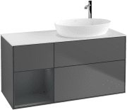 Тумба под раковину Villeroy & Boch Finion 120х50,1 см с подсветкой МДФ антрацит матовый лак/стекло белое матовое F921HGGK