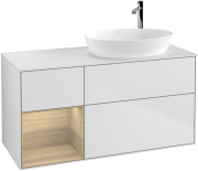 Тумба под раковину Villeroy & Boch Finion 120х50,1 см с подсветкой МДФ белый матовый лак/стекло белое матовое F921PCMT