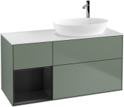 Тумба под раковину Villeroy & Boch Finion 120х50,1 см с подсветкой МДФ оливковый матовый лак/стекло белое матовое F921PDGM