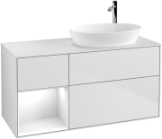 Тумба под раковину Villeroy & Boch Finion 120х50,1 см с подсветкой МДФ белый матовый лак/стекло белое матовое G921GFMT