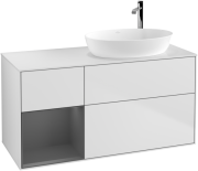 Тумба под раковину Villeroy & Boch Finion 120х50,1 см с подсветкой МДФ белый матовый лак/стекло белое матовое G921GKMT