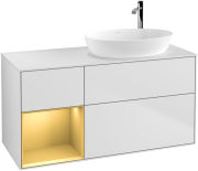 Тумба под раковину Villeroy & Boch Finion 120х50,1 см с подсветкой МДФ белый матовый лак/стекло белое матовое G921HFMT