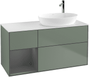 Тумба под раковину Villeroy & Boch Finion 120х50,1 см с подсветкой МДФ оливковый матовый лак/стекло белое матовое G921GKGM