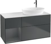 Тумба под раковину Villeroy & Boch Finion 120х50,1 см с подсветкой МДФ темно-синий матовый лак/стекло белое матовое G921GKHG