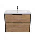 Тумба подвесная Мойдодыр Line Craft 80 с раковиной Cosmo ДСП дуб крафт 00-0008541