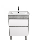 Тумба Мойдодыр Polo Loft 60-U с раковиной Cosmo ДСП бетон/белый глянец 00-0008081