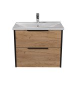 Тумба подвесная Мойдодыр Line Craft 70 с раковиной Rodeo ДСП дуб крафт 00-0008076