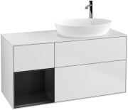 Тумба под раковину Villeroy & Boch Finion 120х50,1 см с подсветкой МДФ белый матовый лак/стекло белое матовое G921PDMT