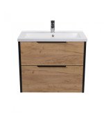 Тумба подвесная Мойдодыр Line Craft 70 с раковиной Cosmo ДСП дуб крафт 00-0008540